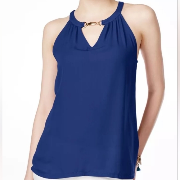 I.N.C International Concepts Metal Clip Keyhold Halter Top - Picture 9 of 9